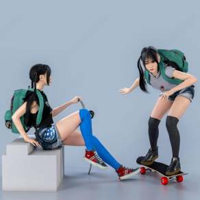 现代滑板运动女孩3D模型下载